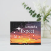 Erwarten Sie, dass Miracles Sparkle Sunset bald ei Postkarte (Stehend Vorderseite)