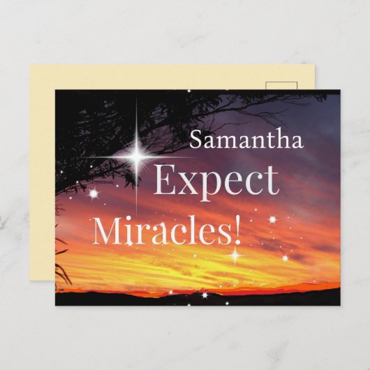 Erwarten Sie, dass Miracles Sparkle Sunset bald ei Postkarte (Vorne/Hinten)