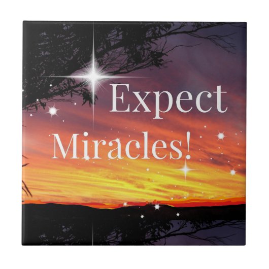 Erwarten Sie, dass Wunder das Sonnenuntergang spre Fliese (Vorderseite)