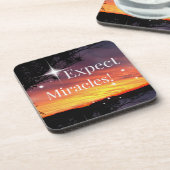 Erwarten Sie, dass Wunder das Sonnenuntergang spre Getränkeuntersetzer (Linke Seite)