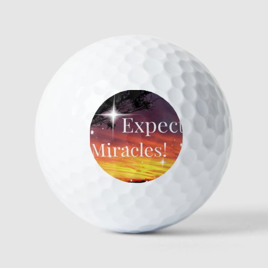 Erwarten Sie, dass Wunder das Sonnenuntergang spre Golfball (Vorderseite)