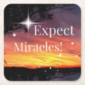 Erwarten Sie, dass Wunder das Sonnenuntergang spre Rechteckiger Pappuntersetzer (Vorderseite)