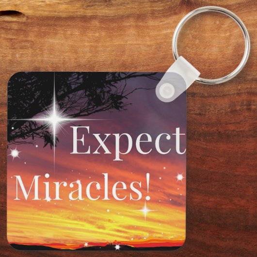 Erwarten Sie, dass Wunder das Sonnenuntergang spre Schlüsselanhänger (Rückseite)