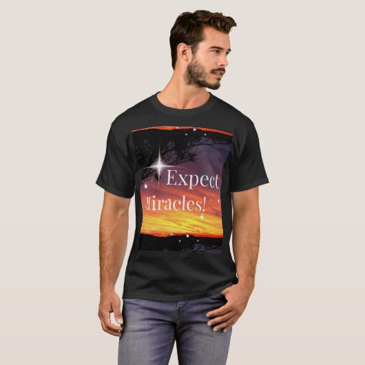 Erwarten Sie, dass Wunder Sonnenuntergang Inspirat T-Shirt (Vorne ganz)