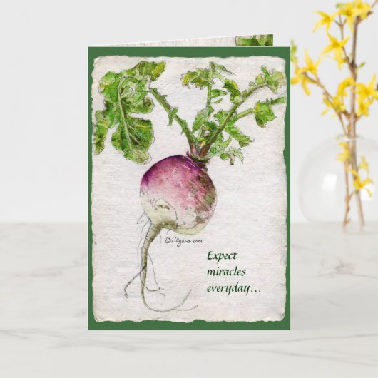 Erwarten Sie die täglichen Wunder… Karte (Gelbe Blume)