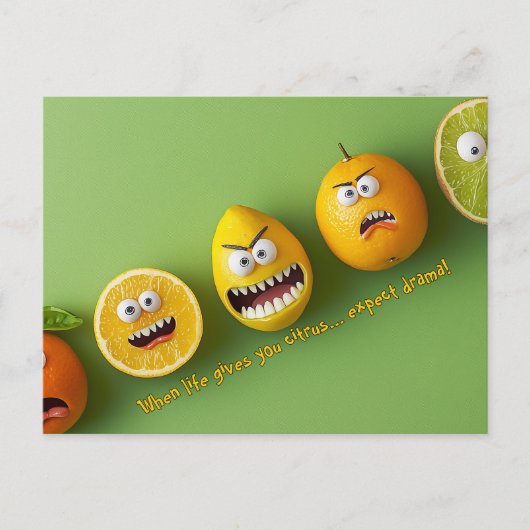 Erwarten Sie Drama Funny Faces Postkarte (Vorderseite)