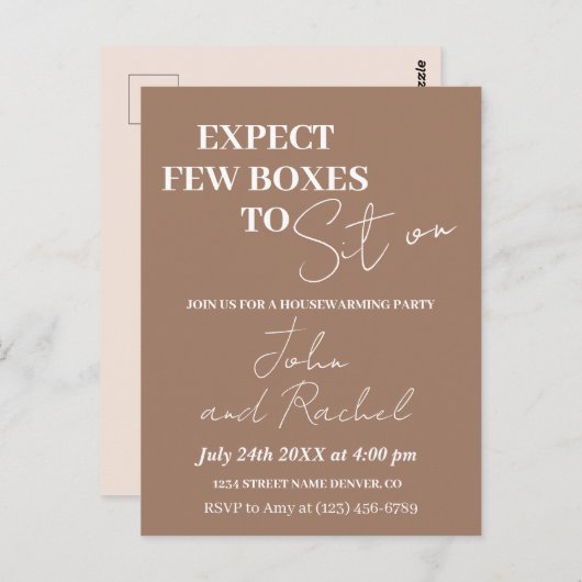 Erwarten Sie ein paar Boxen, um sich auf lustigen Postkarte (Vorne/Hinten)