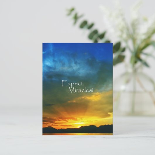 Erwarten Sie Wunder! Postkarte (Stehend Vorderseite)