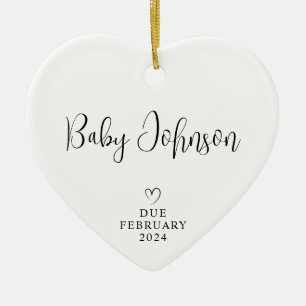 Erwartende Eltern Foto Baby fällig 2024 Keramik Ornament
