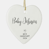 Erwartende Eltern Foto Baby Fälligkeit 2024 Keramik Ornament (Rechts)