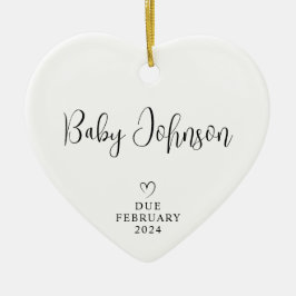 Erwartende Eltern Foto Baby Fälligkeit 2024 Keramik Ornament