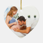 Erwartende Eltern Foto Baby Fälligkeit 2024 Keramik Ornament (Hinten)