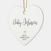 Erwartende Eltern Foto Baby Fälligkeit 2024 Keramik Ornament (Links)