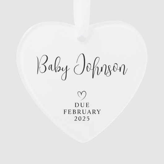 Erwartende Eltern Foto Baby Fälligkeit 2025 Ornament (Vorderseite)