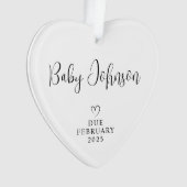 Erwartende Eltern Foto Baby Fälligkeit 2025 Ornament (Vorderseite)