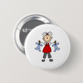 Erwartet Baby-Strichmännchen-Button Button (Vorne & Hinten)