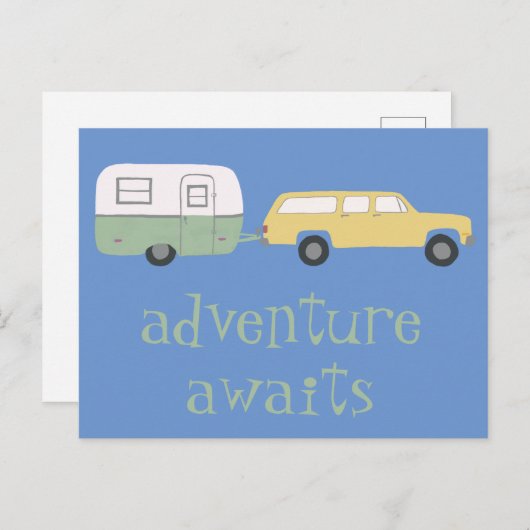 ERWARTET Camping-Trailer RV Postkarte (Vorne/Hinten)
