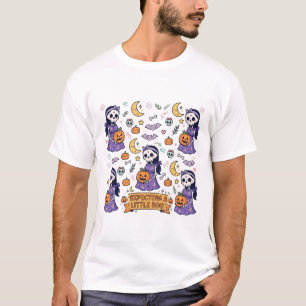Erwartet ein kleines Boo Schwangeres Skelett Hallo T-Shirt