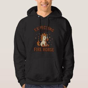 Erwartet ein kleines Feuerpferd Vintage Baby-Shirt Hoodie
