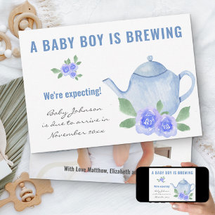 Erwartet Foto Baby Boy is Brewing Schwangerschaft Ankündigung