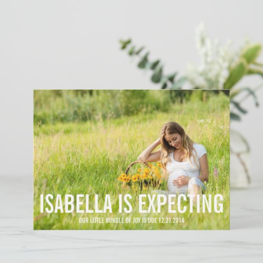 erwartet | Schwangerschaftsankündigung Ankündigung (Stehend Vorderseite)