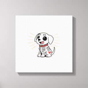 Erwartet Skull Pup Halloween Leinwanddruck