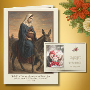 Erwartete Maria Weihnachtssegen mit Jesaja 7:1 Feiertagskarte
