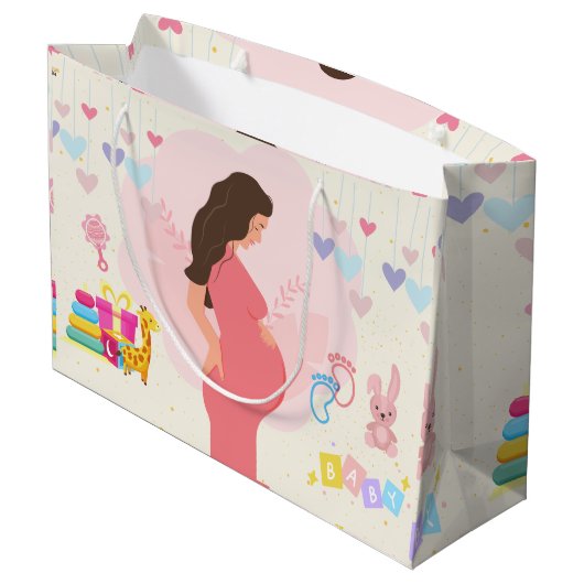 Erwartete Mütter Große Geschenktüte (Rückseite Schrägansicht)