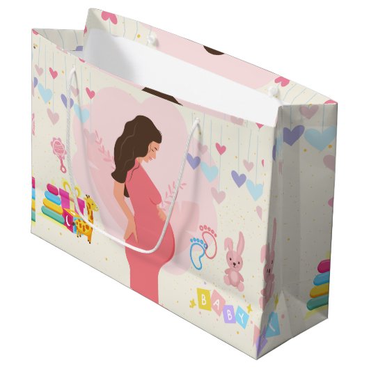 Erwartete Mütter Große Geschenktüte (Vorderseite Schrägansicht)