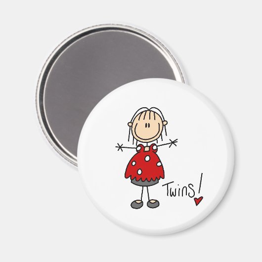 Erwartete Zwillingsmagnet-Strichmännchen Magnet (Vorderseite/Rückseite)