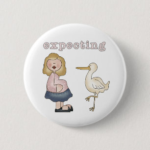 erwartetes Baby - Storchhemden und Geschenke Button