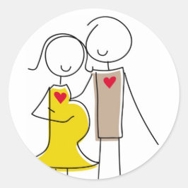 Erwartetes Paar Runder Aufkleber