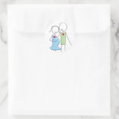 Erwartetes Paar Runder Aufkleber (Tasche)