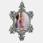 erwartetes Paar Schneeflocken Zinn-Ornament (Links)