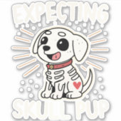 Erwartetes Skull-Pup Halloween Aufkleber (Vorderseite)