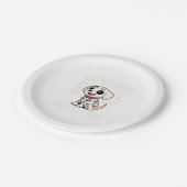 Erwartetes Skull-Pup Halloween Pappteller (Schrägansicht)