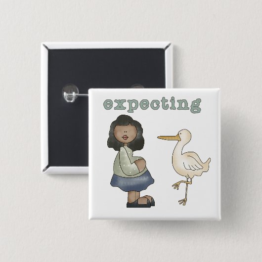 Erwartung - Afrikanische Mama wird und bleibt Button (Vorne & Hinten)