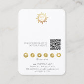 *~* ERWARTUNG ANZEIGEN Sun QR Social Media Icons Visitenkarte (Rückseite)