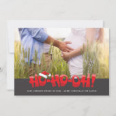 Erwartung Baby Couple Foto Weihnachten Ho Ho Oh (Vorderseite)