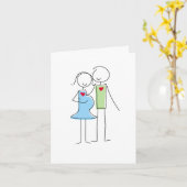 Erwartung der Couple Gruß Card, blau und grün Karte (Gelbe Blume)