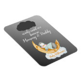 Erwartung der Eltern Baby Countdown Pinguin Black Magnet (Rechte Seite)