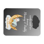 Erwartung der Eltern Baby Countdown Pinguin Black Magnet (Horizontal)