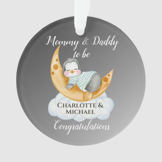 Erwartung der Eltern Mommy & Daddy Ornament (Vorderseite)