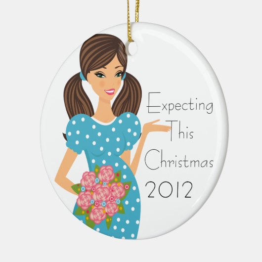 Erwartung dieser Weihnachtsverzierung Keramik Ornament (Links)