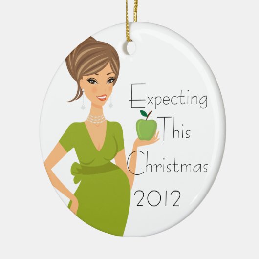 Erwartung dieser Weihnachtsverzierung Keramikornament (Links)