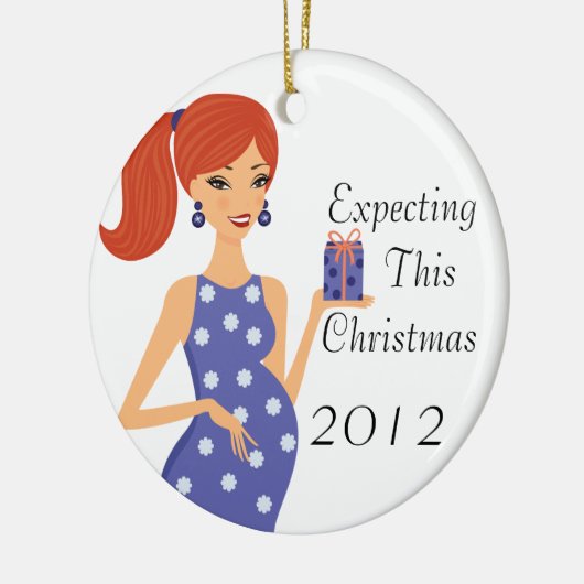 Erwartung dieser Weihnachtsverzierung Keramikornament (Links)