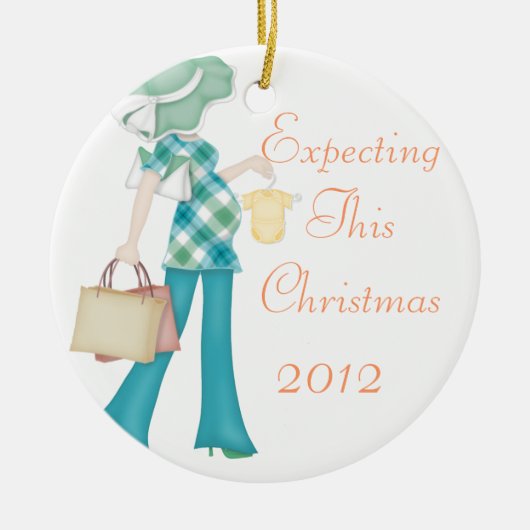 Erwartung dieser Weihnachtsverzierung Keramikornament (Vorne)