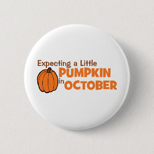 Erwartung einen kleinen Kürbis im Oktober Button