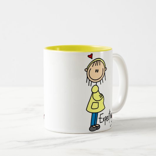 Erwartung einer Baby-Tasse Zweifarbige Tasse (VorderseiteRechts)