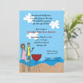 Erwartung einer Kindergrilleinladung Kinderdusche Einladung (Stehend Vorderseite)